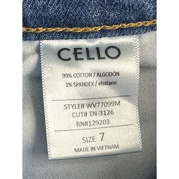 Cello High Rise Slim Boyfriend Jeans Womens Junior Sz 7 Blue Distressed Denim - Picture 7 of 7